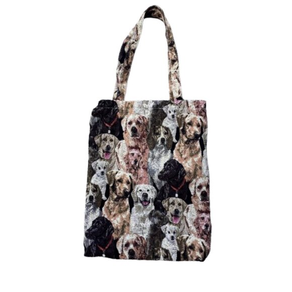 Dog Print Vintage Tapestry Shoulder Tote Bag Various Dog Breeds Dog Lover - Picture 1 of 6